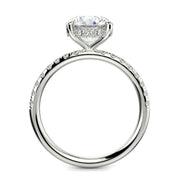 Gabrielle Round Cut Pave Hidden Halo 4 Prong Claw Set Engagement Ring Setting - Nivetta